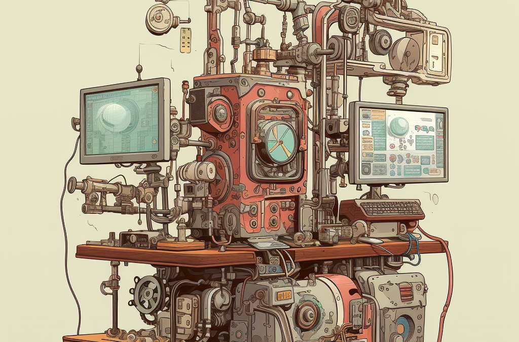 A complicated machine representing the regression testing that must be done when a change is made